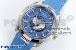 Aqua Terra GMT Worldtimer 43mm VSF 1:1 Best Edition Summer Blue Dial on Blue Rubber Strap A8938 Super Clone - Image 2