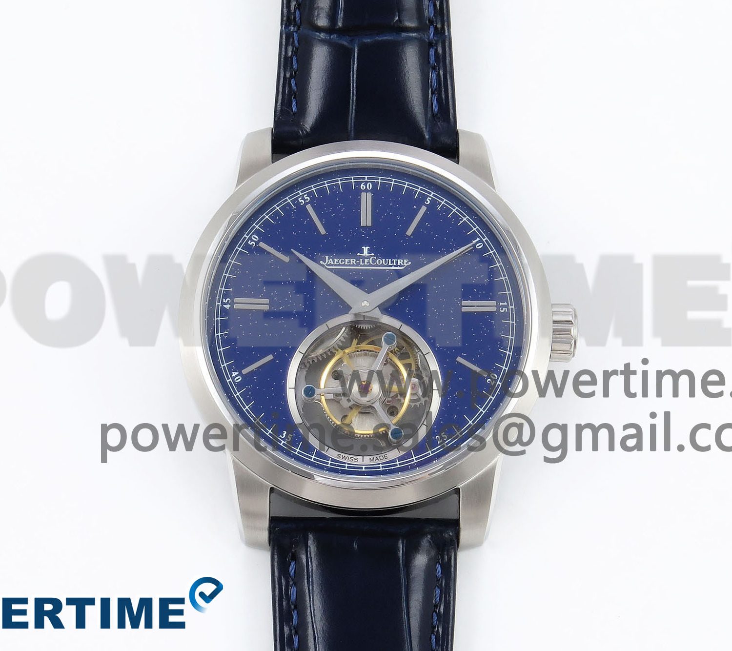 Master Ultra Thin Tourbillon SS RMS Best Edition Blue Star Dial on Blue Leather Strap