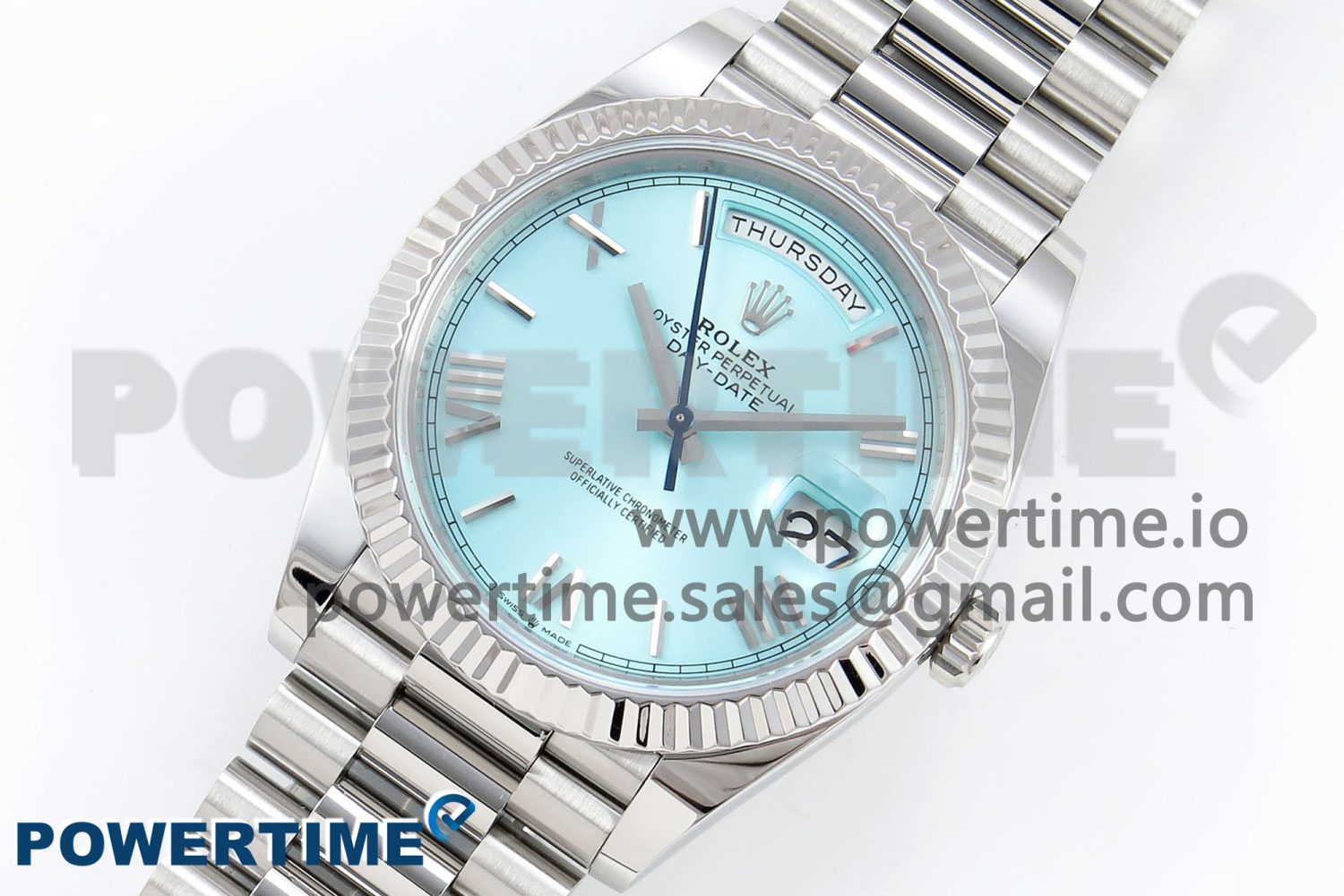 Day Date 40 SS 228236 ARF 1:1 Best Edition Tiffany Blue Roman Dial on President Bracelet VR3255 - Image 2