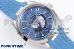 Aqua Terra GMT Worldtimer 43mm VSF 1:1 Best Edition Summer Blue Dial on Blue Rubber Strap A8938 Super Clone - Image 3