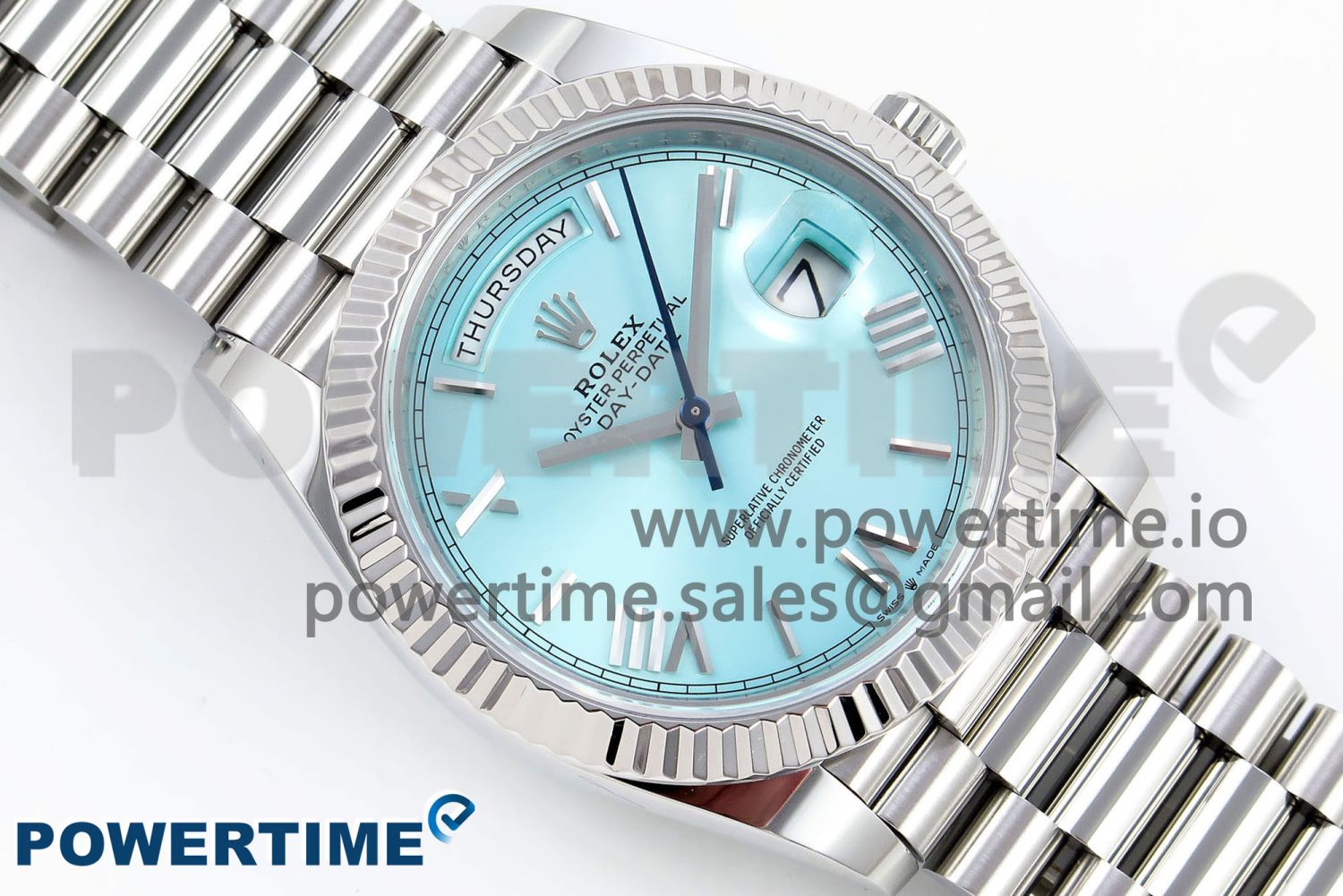 Day Date 40 SS 228236 ARF 1:1 Best Edition Tiffany Blue Roman Dial on President Bracelet VR3255 - Image 3