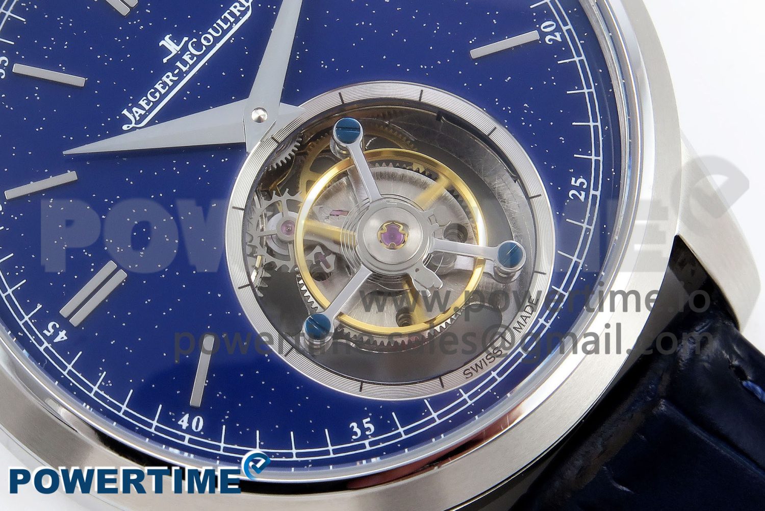 Master Ultra Thin Tourbillon SS RMS Best Edition Blue Star Dial on Blue Leather Strap - Image 5