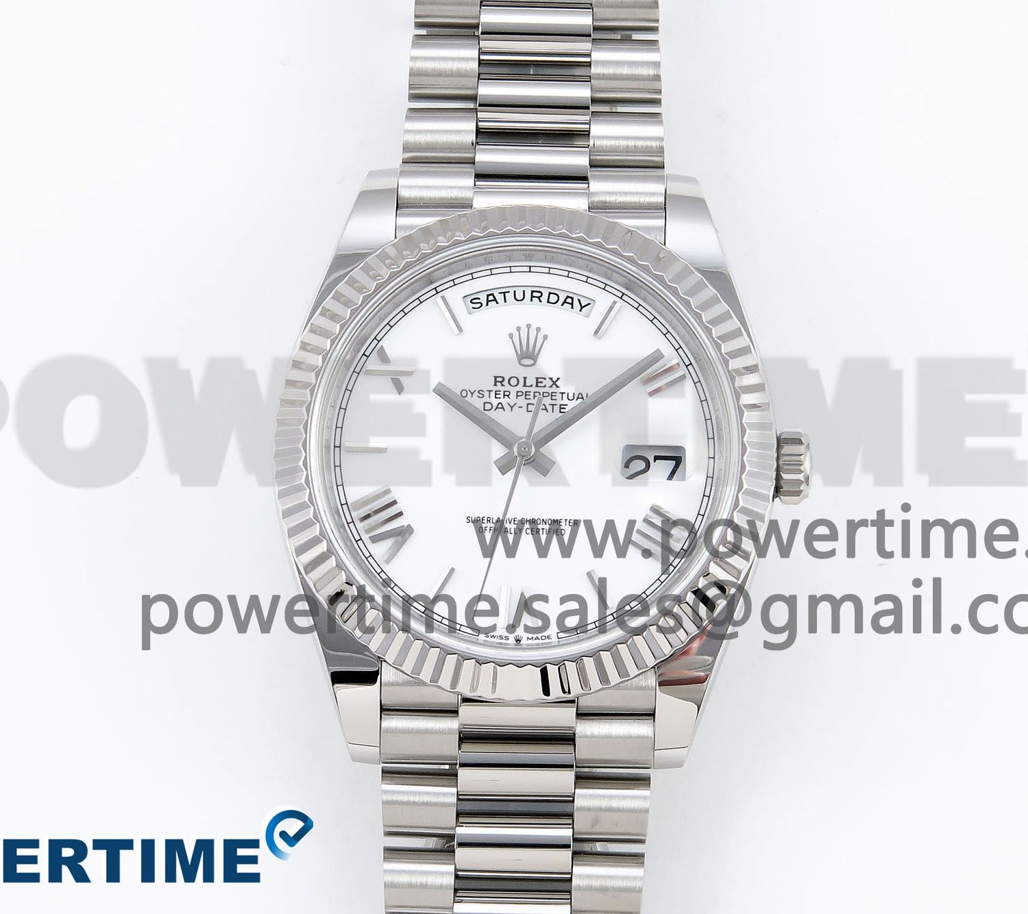 Day Date 40 SS 228239 ARF 1:1 Best Edition White Roman Dial on President Bracelet VR3255