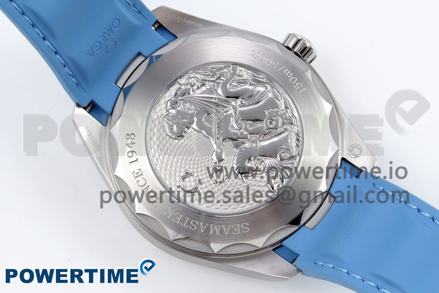 Aqua Terra GMT Worldtimer 43mm VSF 1:1 Best Edition Summer Blue Dial on Blue Rubber Strap A8938 Super Clone - Image 8