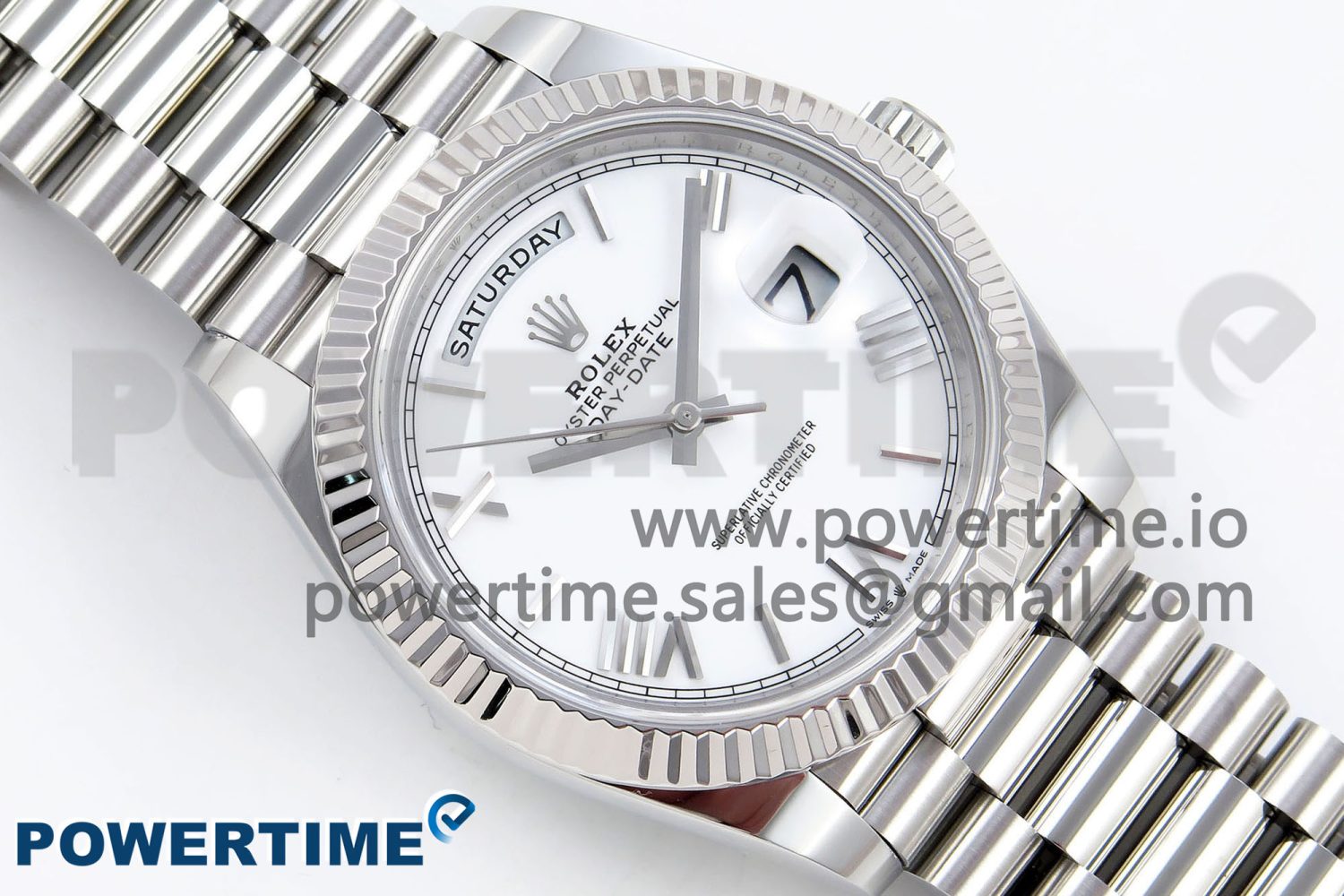 Day Date 40 SS 228239 ARF 1:1 Best Edition White Roman Dial on President Bracelet VR3255 - Image 3