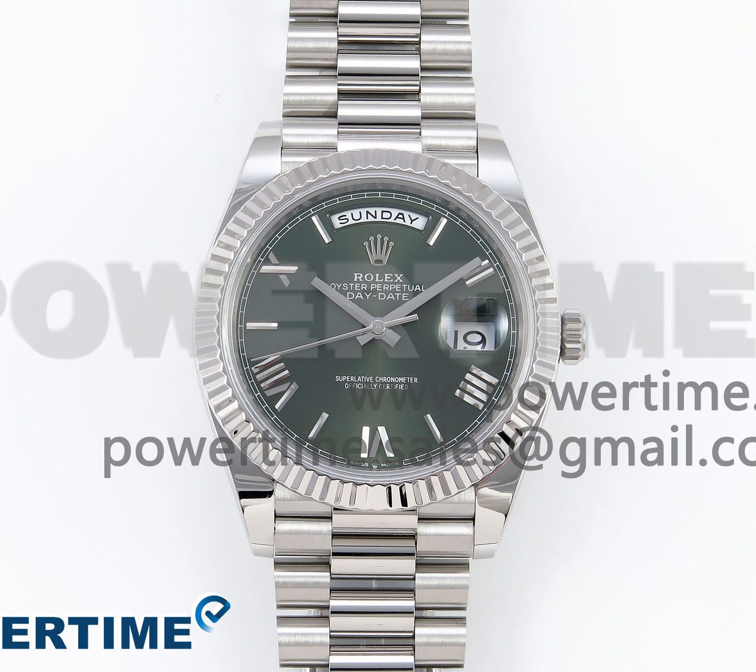 Day Date 40 SS 228239 ARF 1:1 Best Edition Green Roman Dial on President Bracelet VR3255