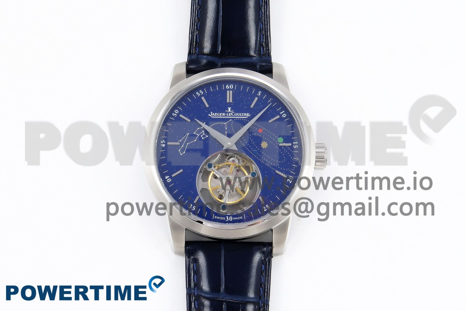 Master Ultra Thin Tourbillon SS RMS Best Edition Blue Solar System Dial on Blue Leather Strap - Image 1