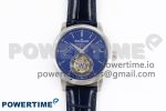 Master Ultra Thin Tourbillon SS RMS Best Edition Blue Solar System Dial on Blue Leather Strap