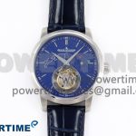 Master Ultra Thin Tourbillon SS RMS Best Edition Blue Solar System Dial on Blue Leather Strap