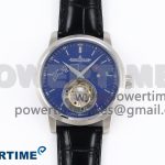 Master Ultra Thin Tourbillon SS RMS Best Edition Blue Star Dial on Black Leather Strap