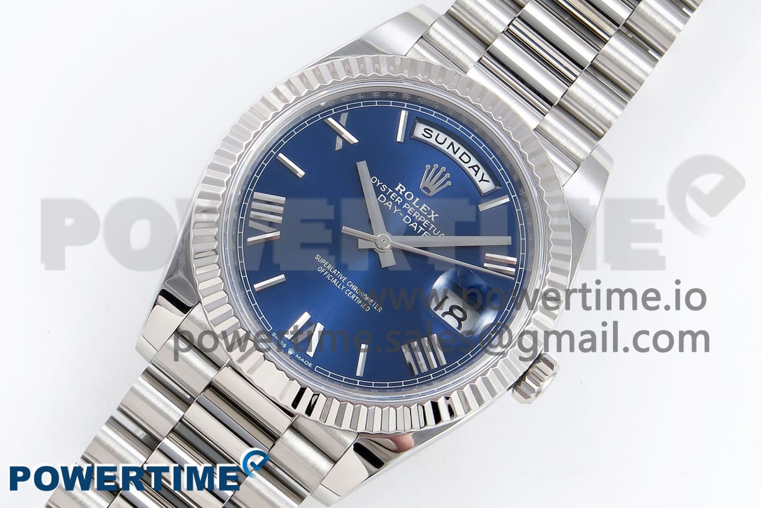 Day Date 40 SS 228239 ARF 1:1 Best Edition Blue Roman Dial on President Bracelet VR3255 - Image 2