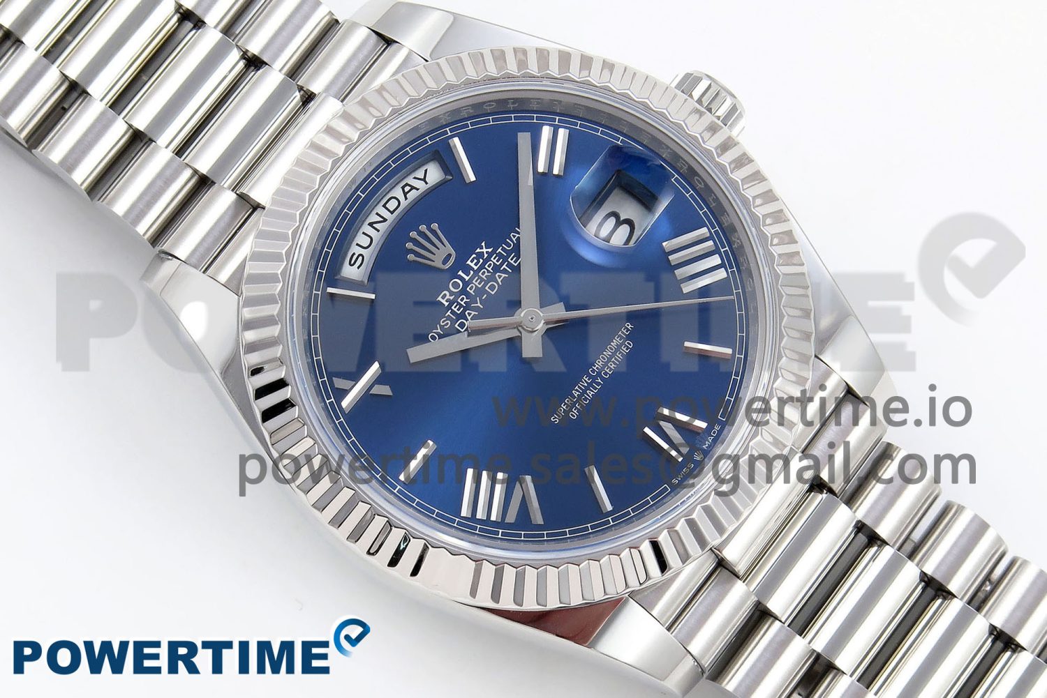Day Date 40 SS 228239 ARF 1:1 Best Edition Blue Roman Dial on President Bracelet VR3255 - Image 3