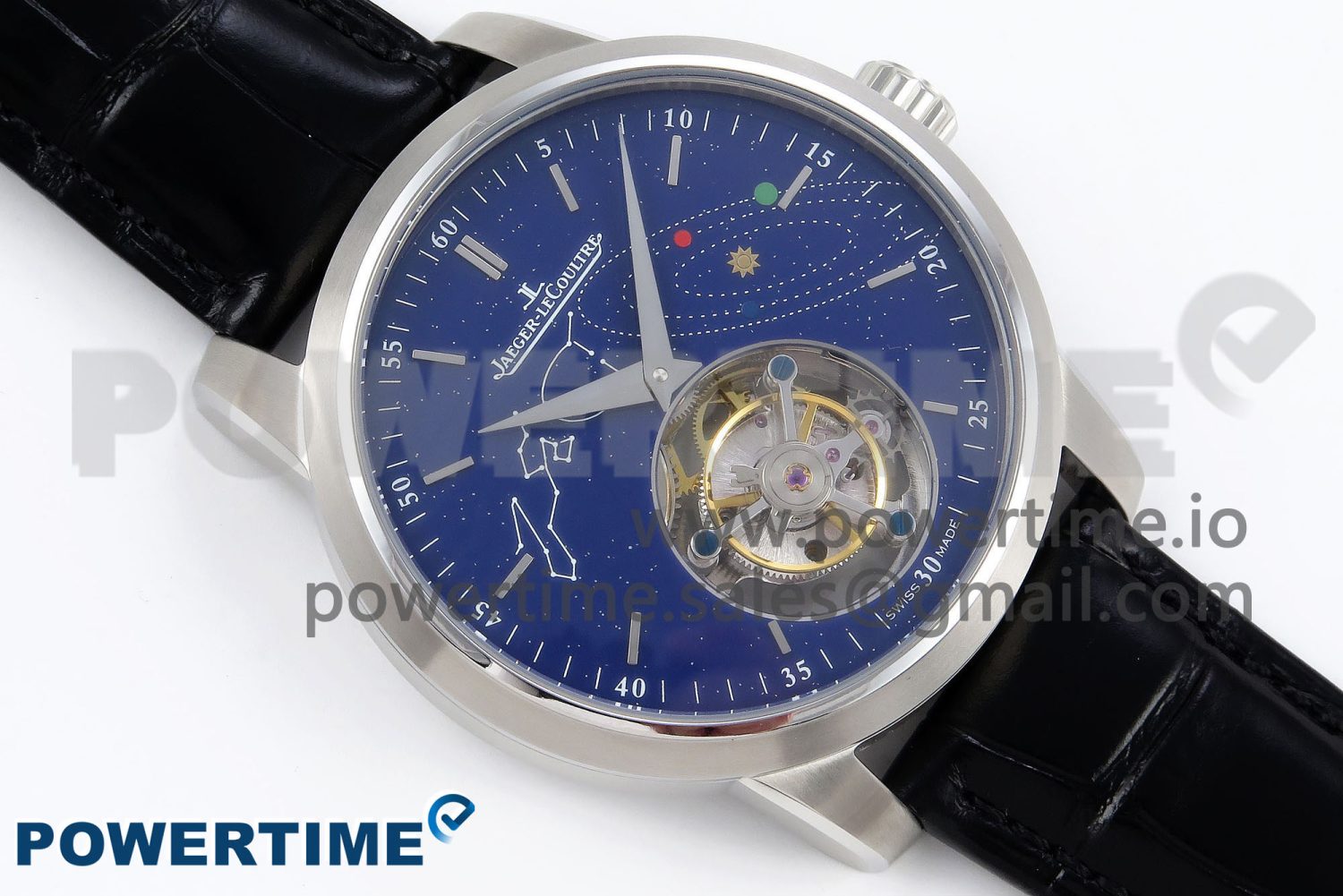 Master Ultra Thin Tourbillon SS RMS Best Edition Blue Star Dial on Black Leather Strap - Image 3