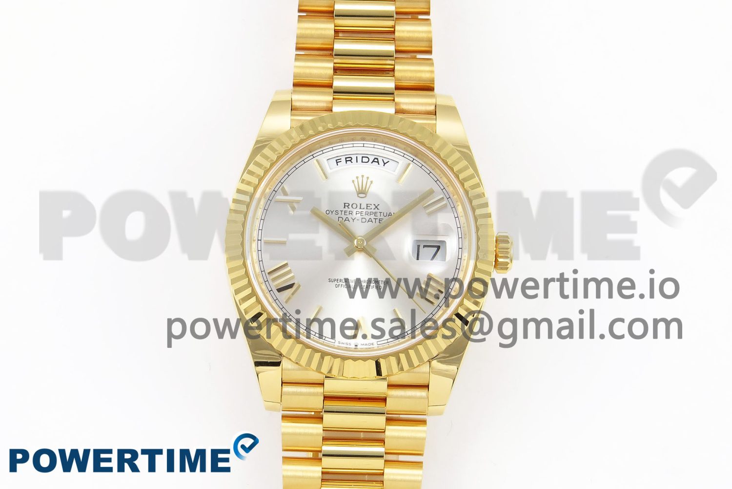 Day Date 40 YG 228238 ARF 1:1 Best Edition Silver Roman Dial on President Bracelet VR3255 - Image 1
