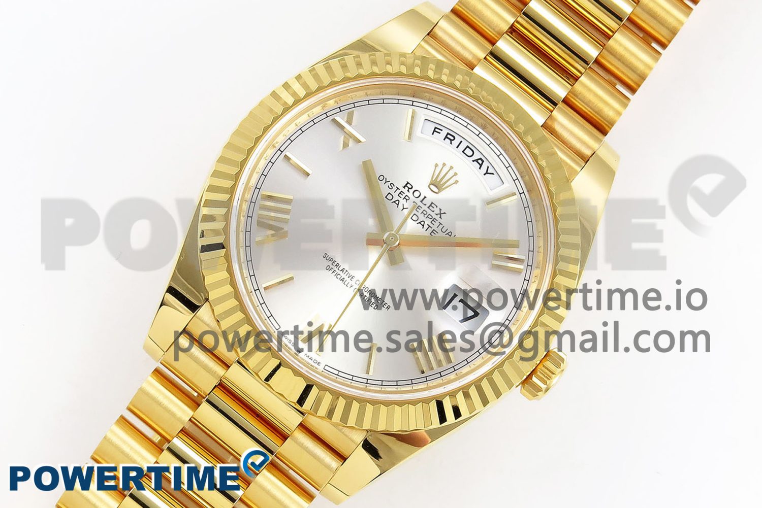 Day Date 40 YG 228238 ARF 1:1 Best Edition Silver Roman Dial on President Bracelet VR3255 - Image 2