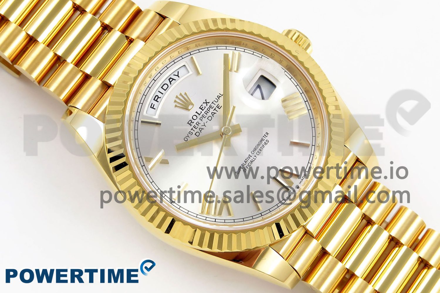Day Date 40 YG 228238 ARF 1:1 Best Edition Silver Roman Dial on President Bracelet VR3255 - Image 3