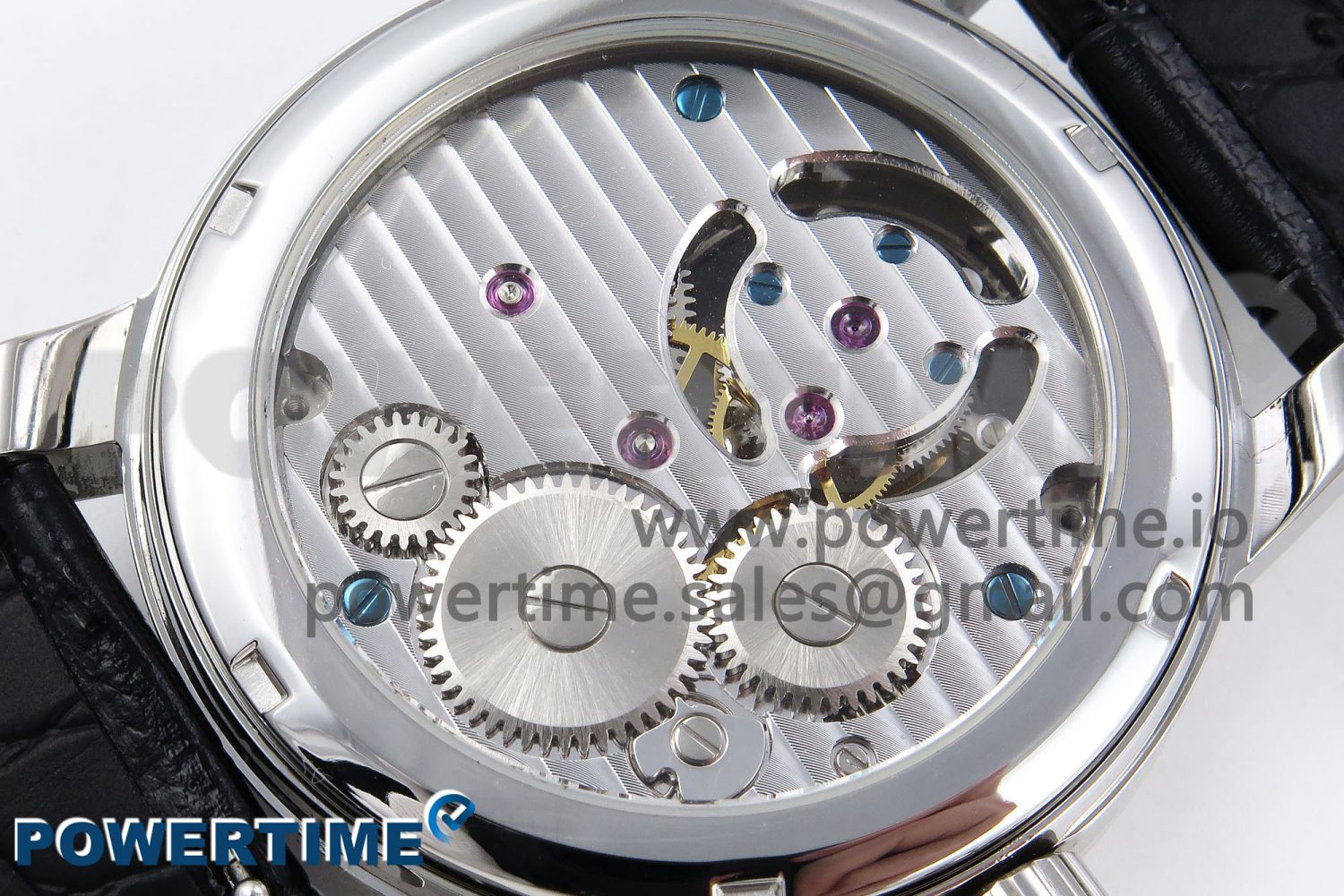 Master Ultra Thin Tourbillon SS RMS Best Edition Blue Star Dial on Black Leather Strap - Image 9