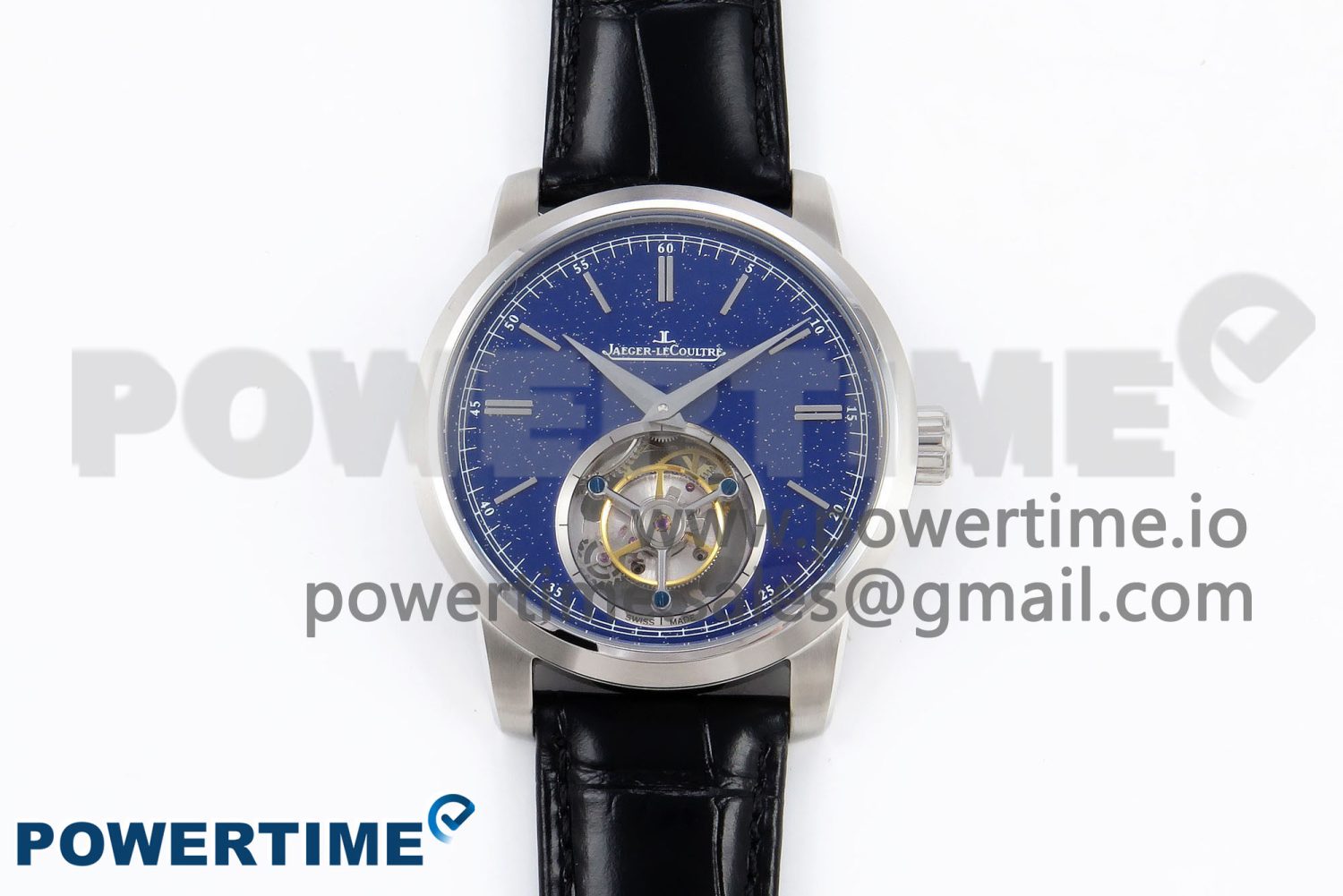 Master Ultra Thin Tourbillon SS RMS Best Edition Blue Star Dial on Black Leather Strap - Image 1
