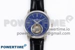 Master Ultra Thin Tourbillon SS RMS Best Edition Blue Star Dial on Black Leather Strap