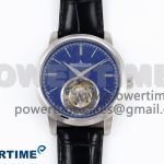 Master Ultra Thin Tourbillon SS RMS Best Edition Blue Star Dial on Black Leather Strap