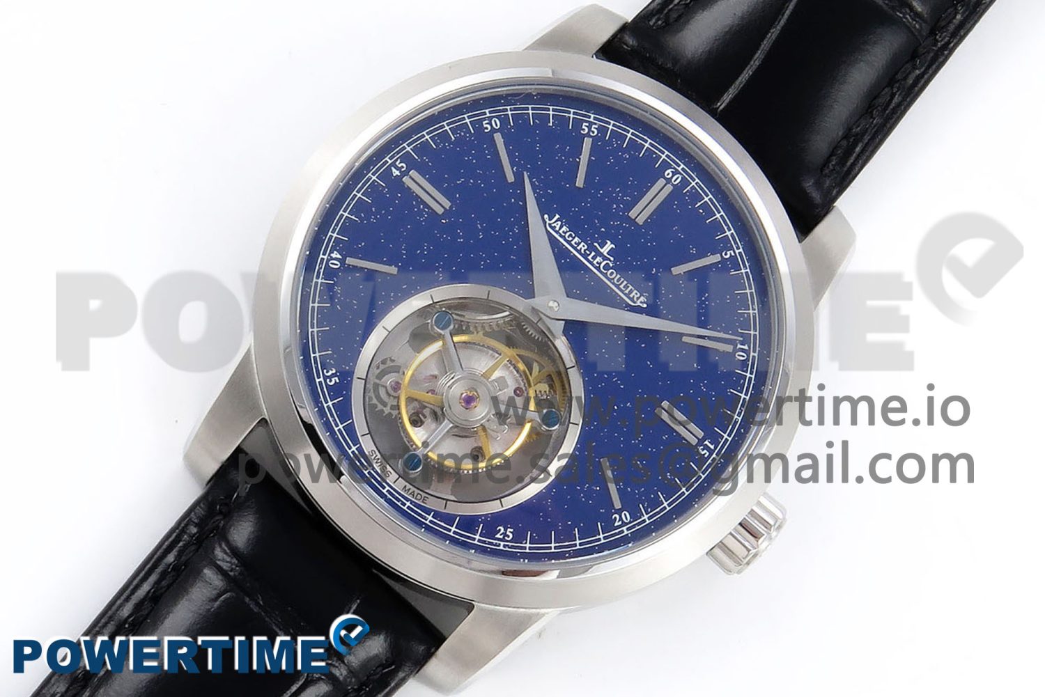 Master Ultra Thin Tourbillon SS RMS Best Edition Blue Star Dial on Black Leather Strap - Image 2