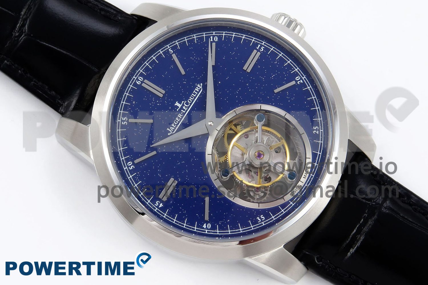 Master Ultra Thin Tourbillon SS RMS Best Edition Blue Star Dial on Black Leather Strap - Image 3