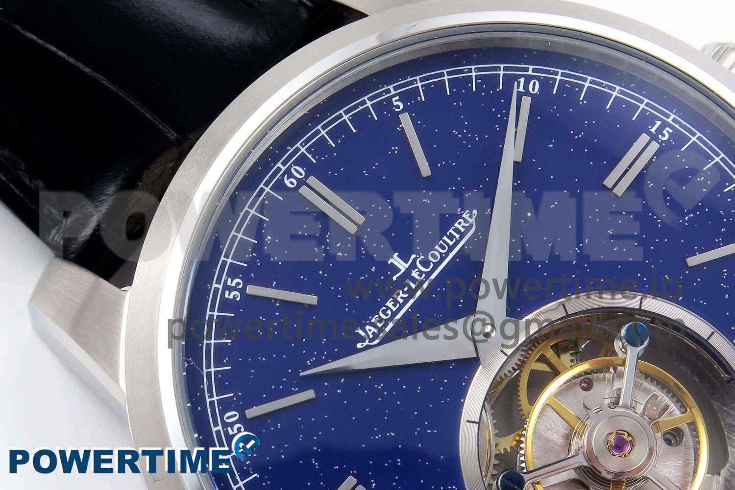 Master Ultra Thin Tourbillon SS RMS Best Edition Blue Star Dial on Black Leather Strap - Image 4