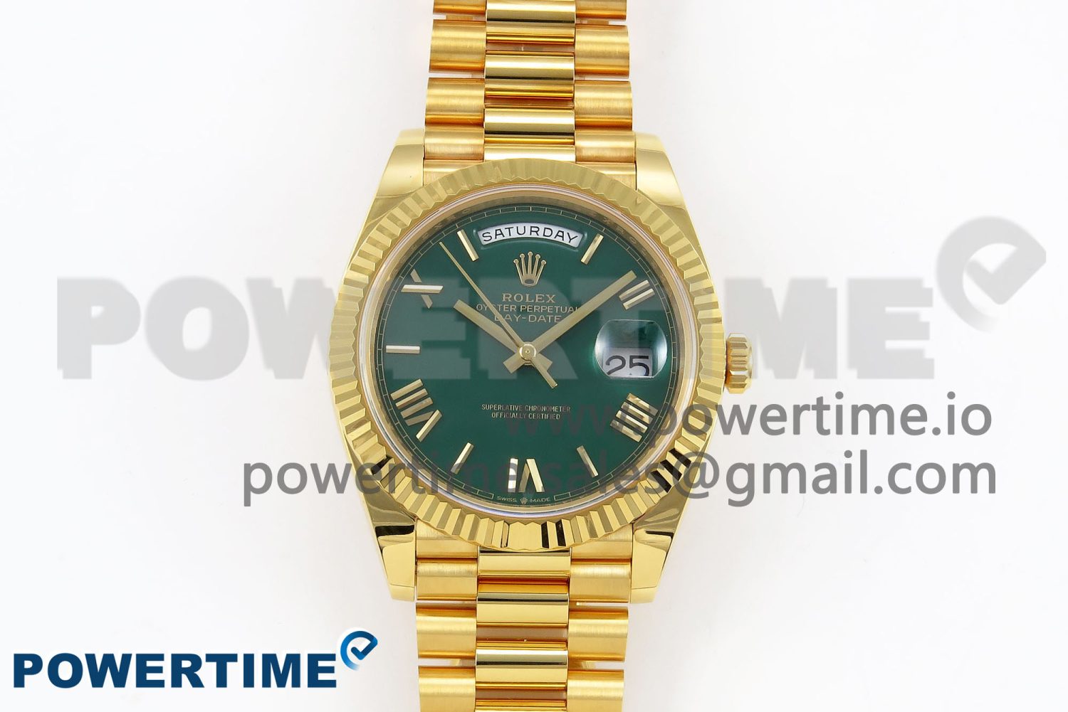 Day Date 40 YG 228238 ARF 1:1 Best Edition Green Roman Dial on President Bracelet VR3255 - Image 1