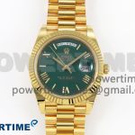 Day Date 40 YG 228238 ARF 1:1 Best Edition Green Roman Dial on President Bracelet VR3255