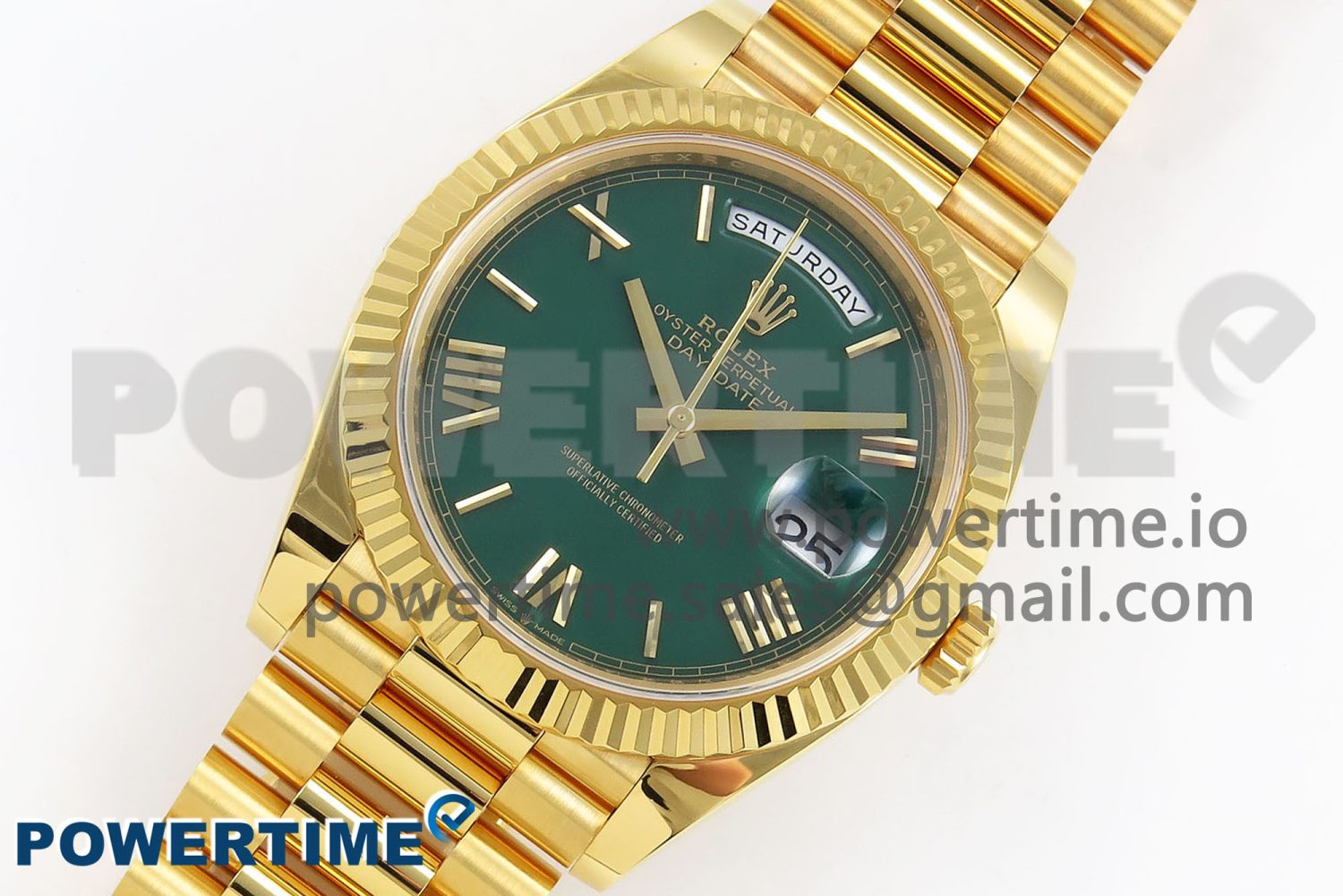 Day Date 40 YG 228238 ARF 1:1 Best Edition Green Roman Dial on President Bracelet VR3255 - Image 2