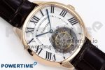 Drive De Cartier Flying Tourbillon RG RMS Best Edition White Dial on Brown Leather Strap - Image 3