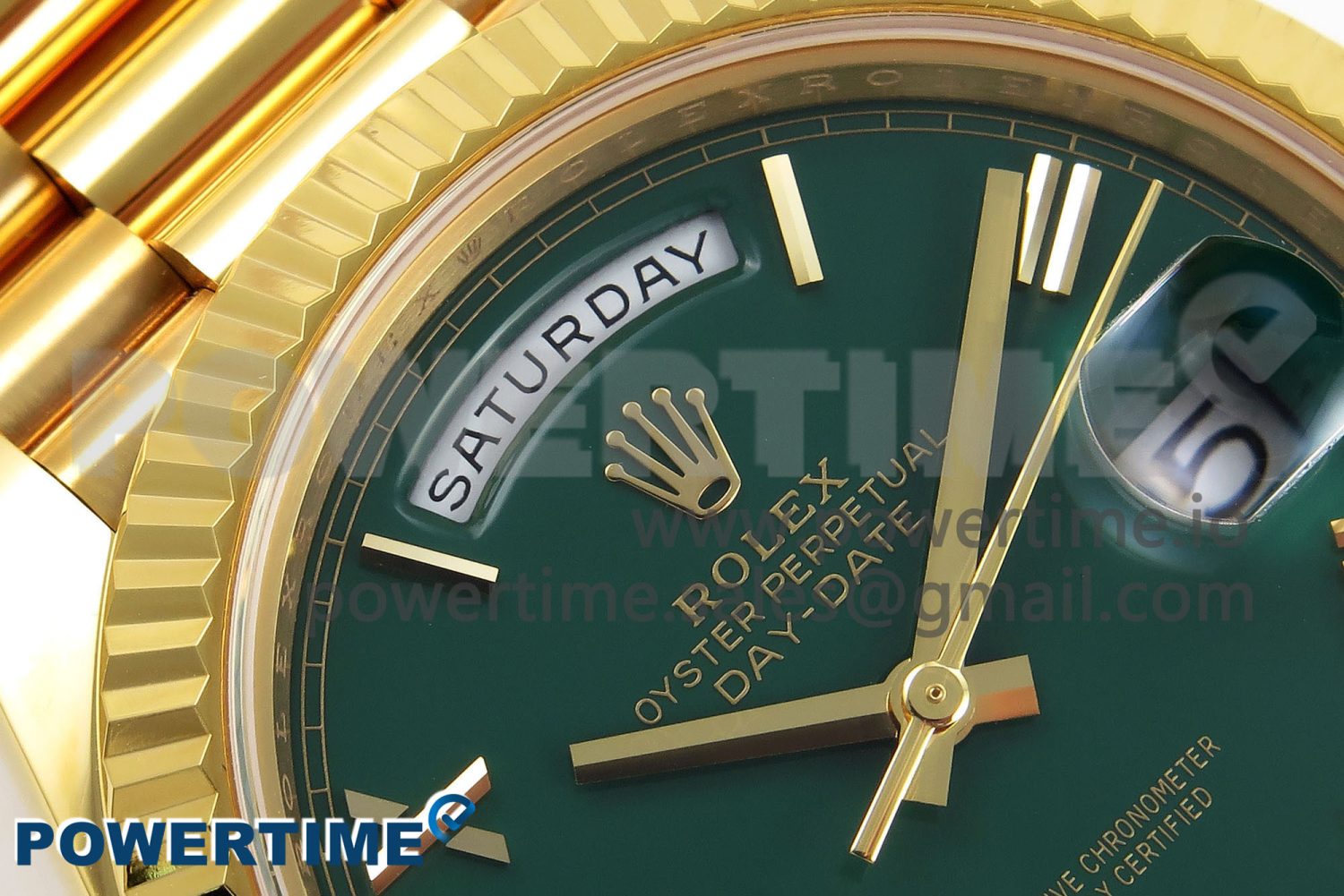 Day Date 40 YG 228238 ARF 1:1 Best Edition Green Roman Dial on President Bracelet VR3255 - Image 4