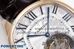 Drive De Cartier Flying Tourbillon RG RMS Best Edition White Dial on Brown Leather Strap - Image 4