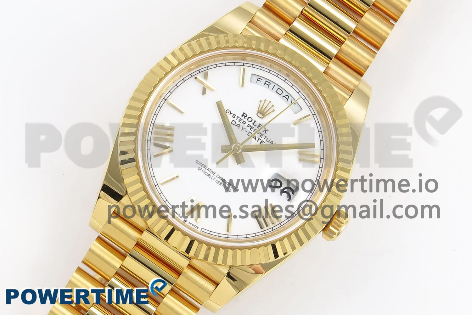 Day Date 40 YG 228238 ARF 1:1 Best Edition White Roman Dial on President Bracelet VR3255 - Image 2
