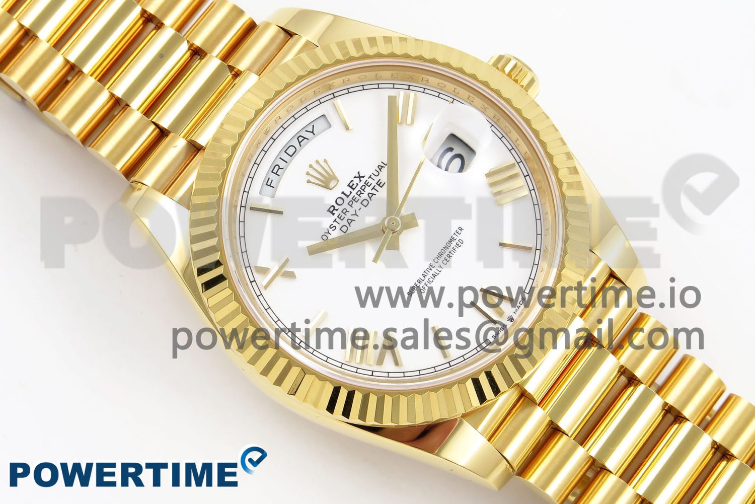 Day Date 40 YG 228238 ARF 1:1 Best Edition White Roman Dial on President Bracelet VR3255 - Image 3