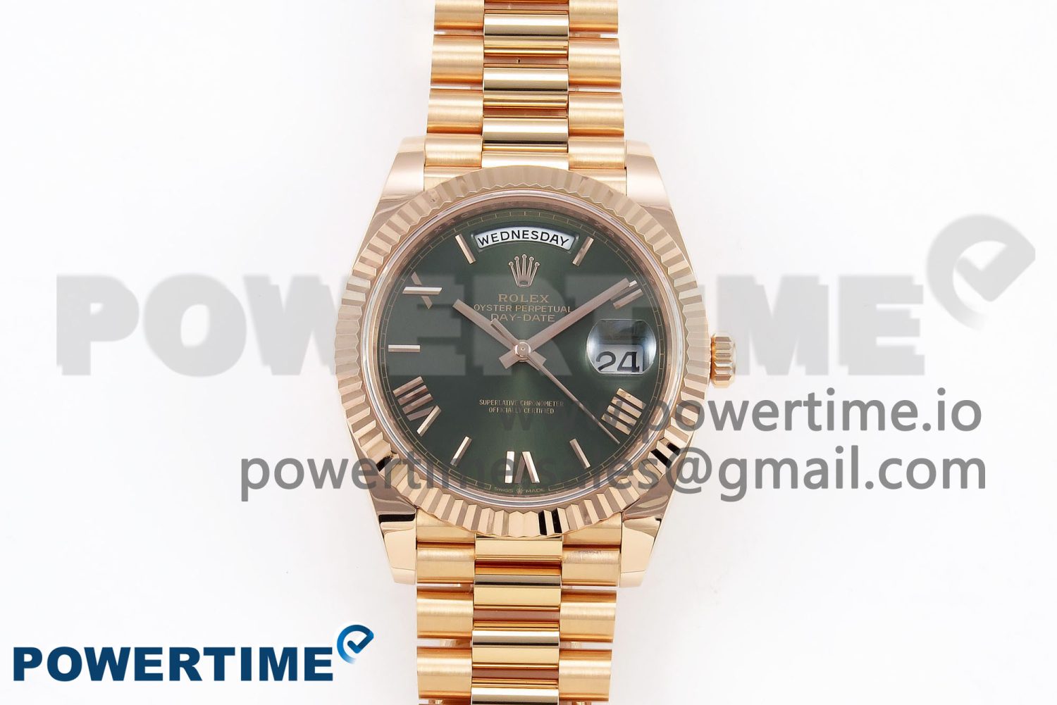 Day Date 40 RG 228235 ARF 1:1 Best Edition Green Roman Dial on President Bracelet VR3255 - Image 1