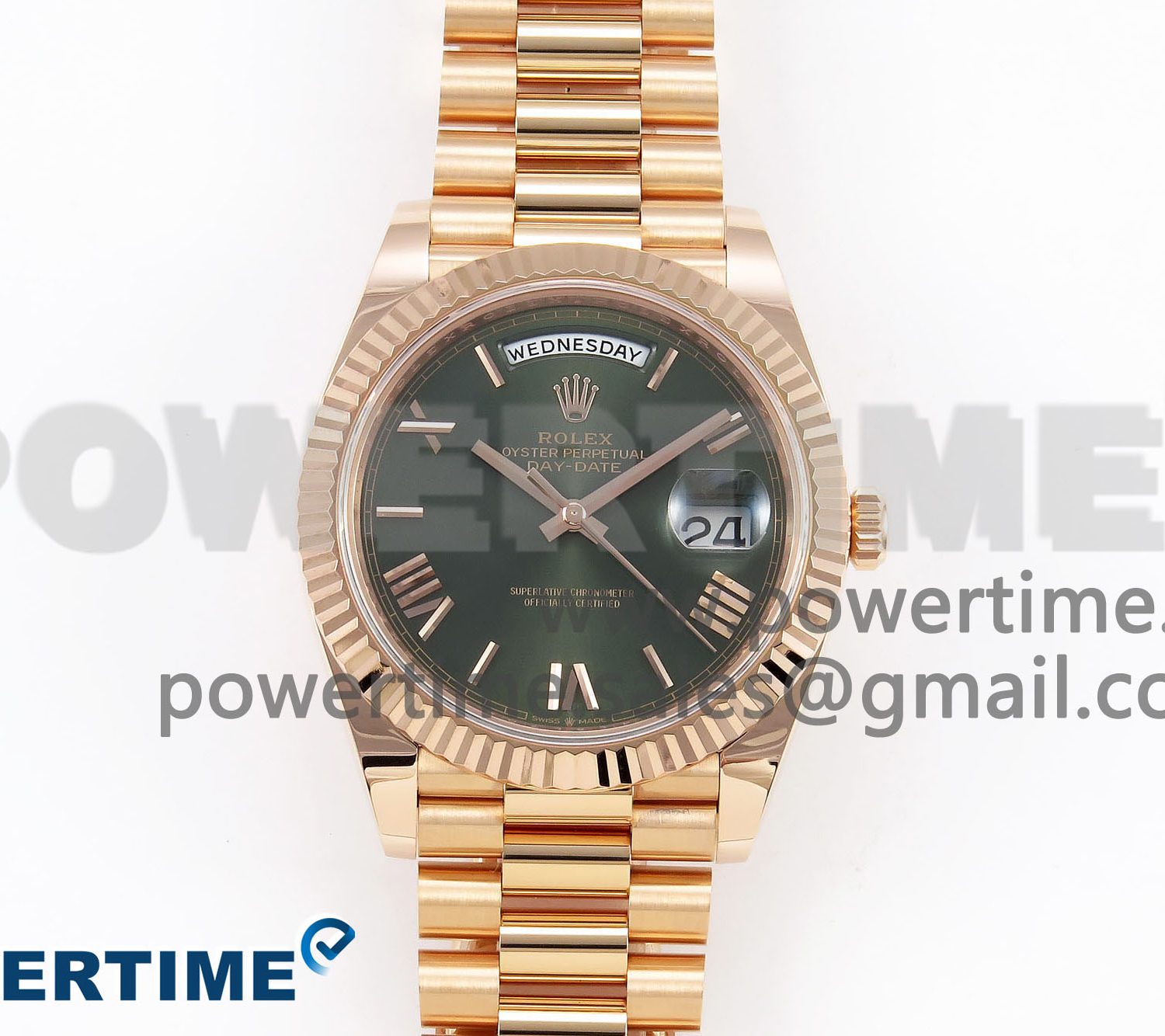 Day Date 40 RG 228235 ARF 1:1 Best Edition Green Roman Dial on President Bracelet VR3255