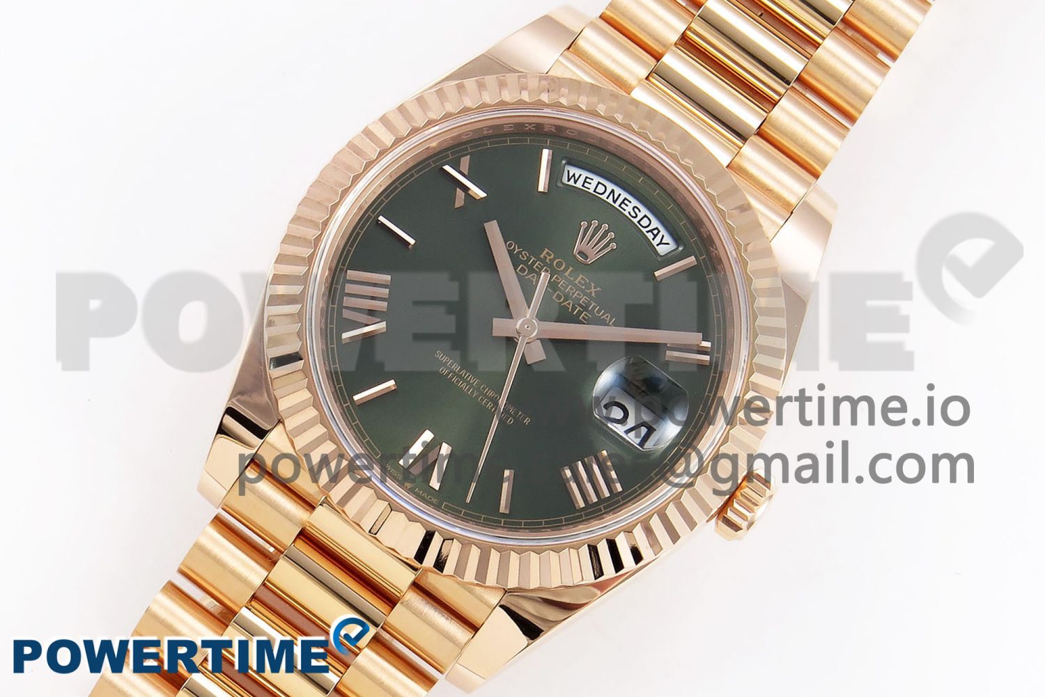 Day Date 40 RG 228235 ARF 1:1 Best Edition Green Roman Dial on President Bracelet VR3255 - Image 2