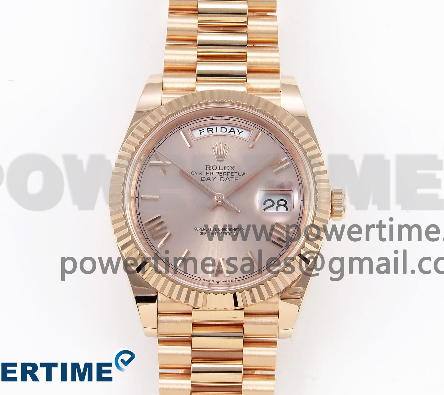 Day Date 40 RG 228235 ARF 1:1 Best Edition RG Roman Dial on President Bracelet VR3255