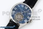 Drive De Cartier Flying Tourbillon SS RMS Best Edition Blue Dial on Black Leather Strap - Image 2