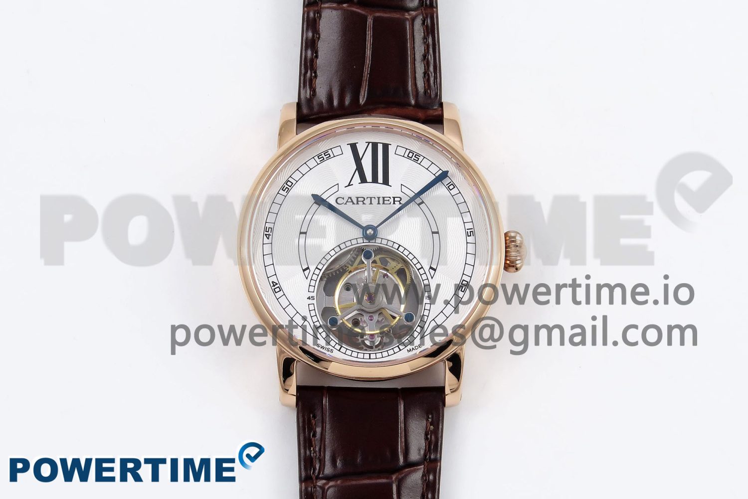 Rotonde de Cartier Flying Tourbillon RG RMS Best Edition White Numeral Dial on Brown Leather Strap - Image 1