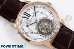 Rotonde de Cartier Flying Tourbillon RG RMS Best Edition White Numeral Dial on Brown Leather Strap - Image 3