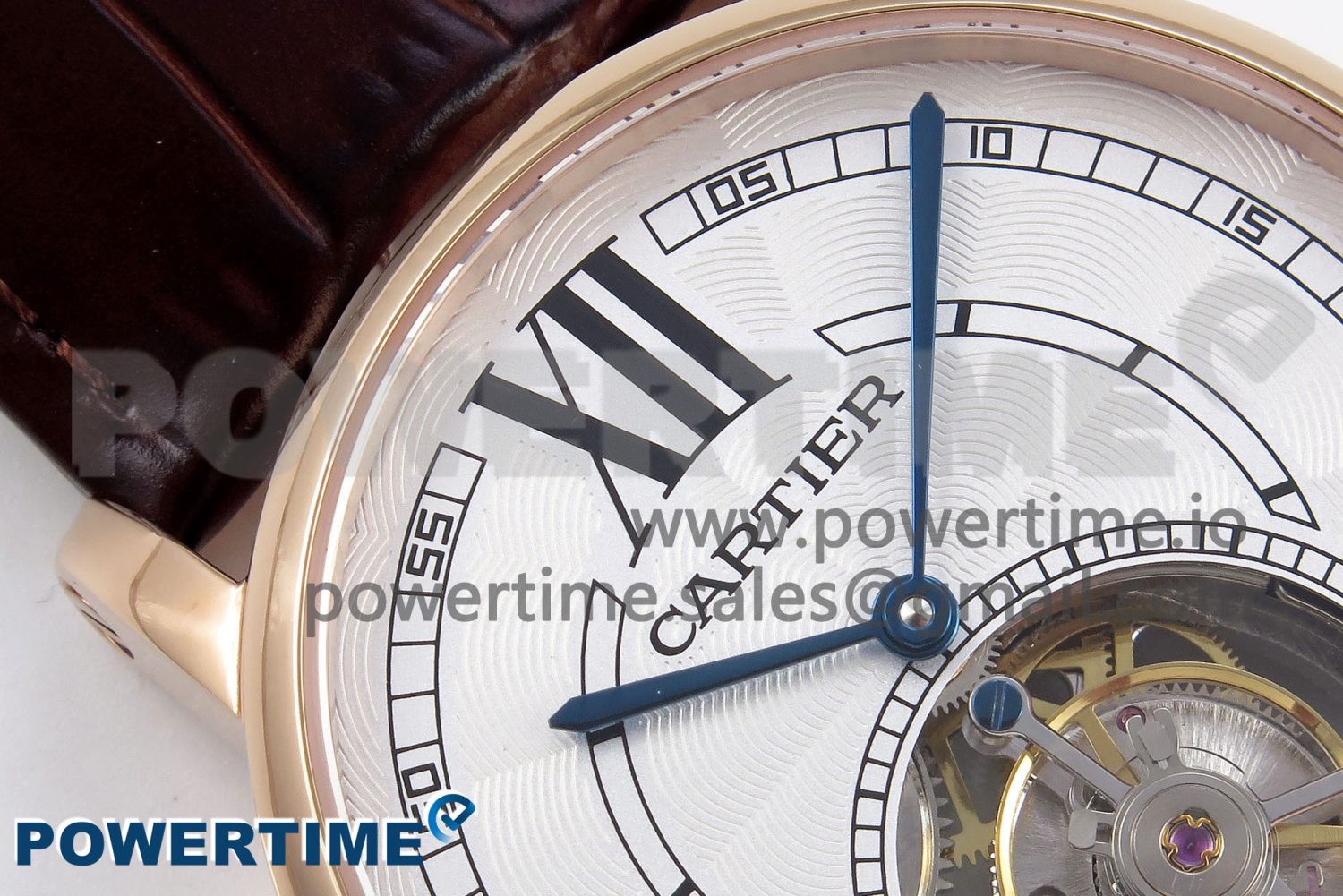 Rotonde de Cartier Flying Tourbillon RG RMS Best Edition White Numeral Dial on Brown Leather Strap - Image 4
