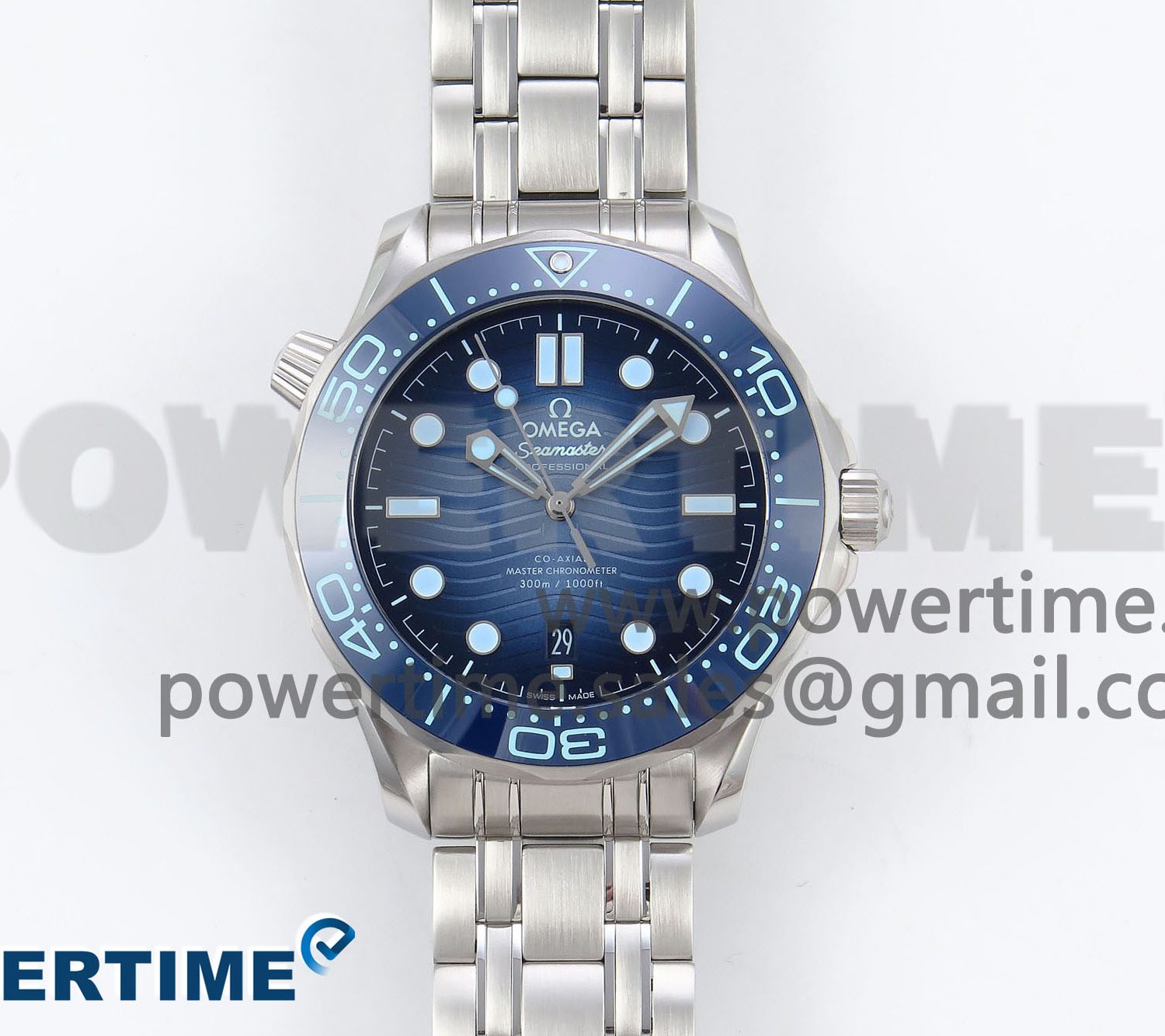 Seamaster 300 VSF 1:1 Best Edition Summer Blue Dial on SS Bracelet A8800