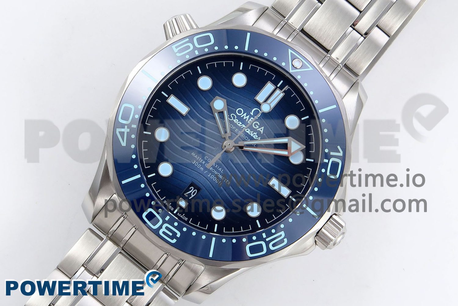 Seamaster 300 VSF 1:1 Best Edition Summer Blue Dial on SS Bracelet A8800 - Image 2