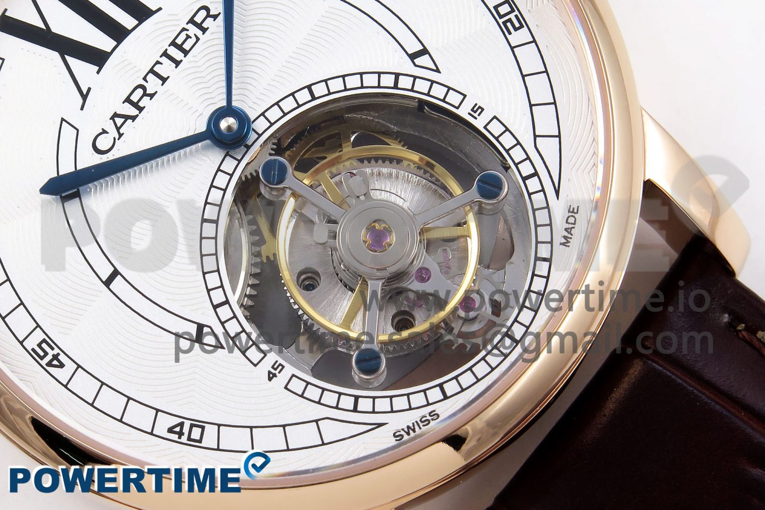 Rotonde de Cartier Flying Tourbillon RG RMS Best Edition White Numeral Dial on Brown Leather Strap - Image 5