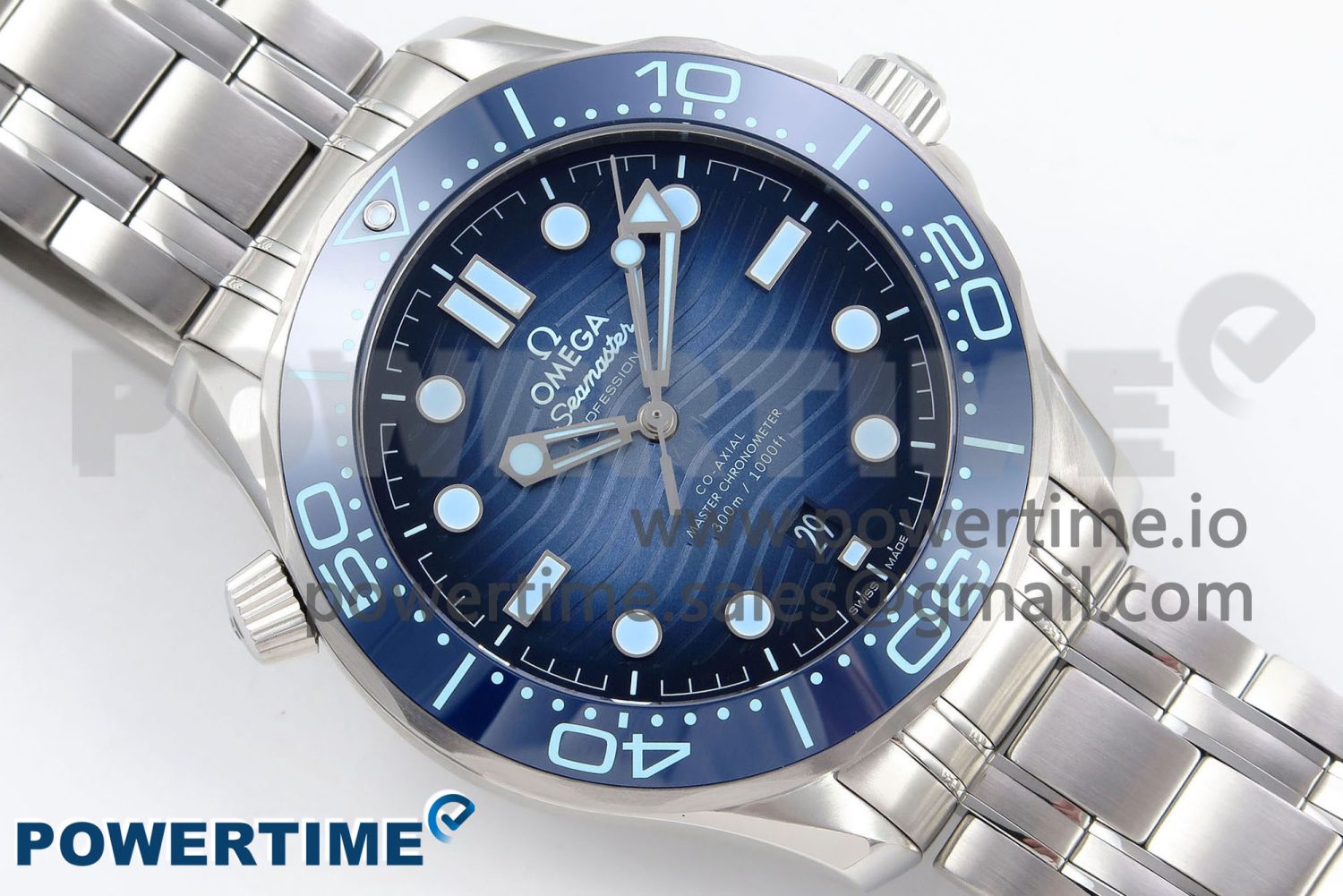 Seamaster 300 VSF 1:1 Best Edition Summer Blue Dial on SS Bracelet A8800 - Image 3