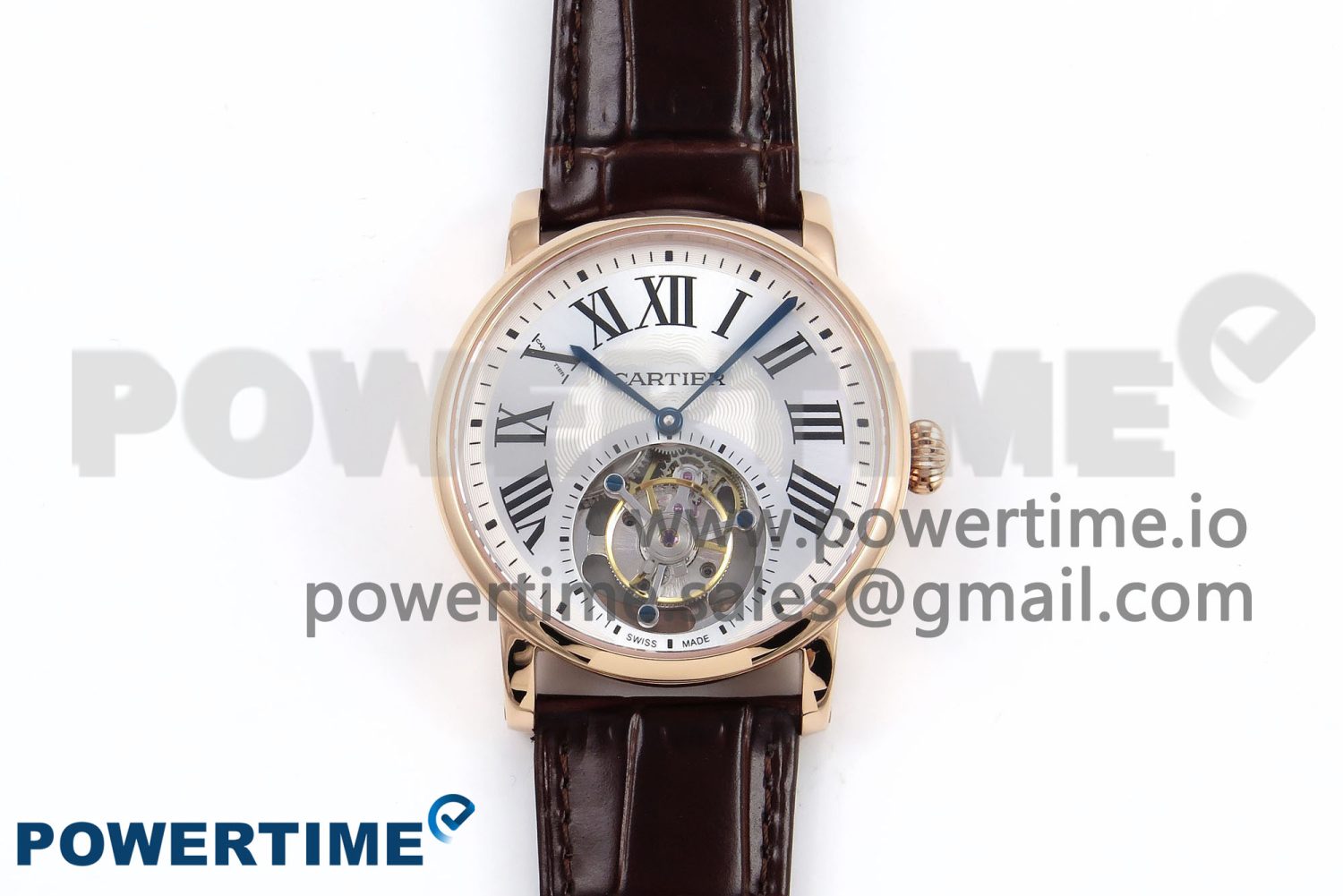 Rotonde de Cartier Flying Tourbillon RG RMS Best Edition Silver Dial on Brown Leather Strap - Image 1
