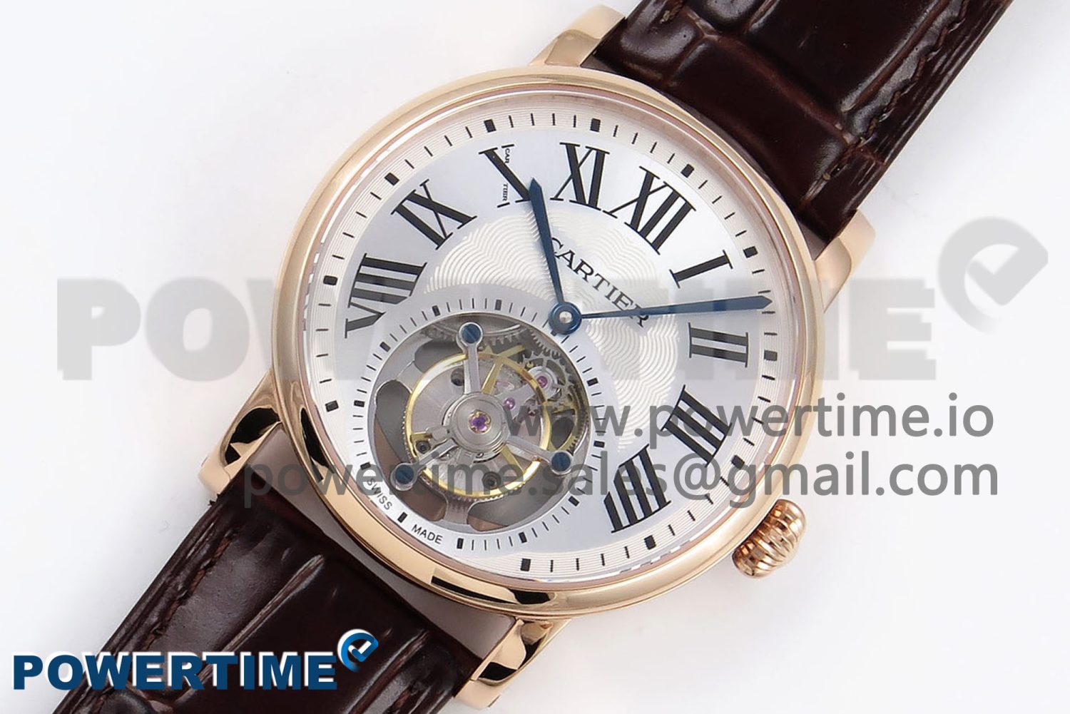 Rotonde de Cartier Flying Tourbillon RG RMS Best Edition Silver Dial on Brown Leather Strap - Image 2