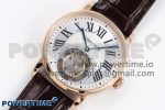 Rotonde de Cartier Flying Tourbillon RG RMS Best Edition Silver Dial on Brown Leather Strap - Image 2
